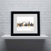 Zaštitni znak likovna umjetnost London England Skyline II Canvas Art by Michael Tompsett, crni okvir