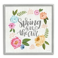 Stupell Industries Spring je u zračnoj motivacijskoj frazi Sažetak cvjetanja cvjetova, 12, dizajn Lisa Larson