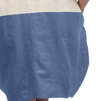 Metoda ženska boja kratkih rukava blok ležerne tunične haljine s džepovima newdr titanium s