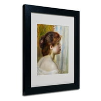 Zaštitni znak likovna umjetnost Voditelj mlade žene Canvas Art by Pierre Renoir, crni okvir