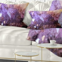 Designrt Purple White Natural Ametist Geode - Sažetak jastuka za bacanje - 12x20