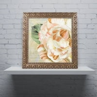 Zaštitni znak likovna umjetnost Camellias I Canvas Art by Color Bakery Gold Ukratni okvir