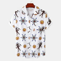 Corashan muške majice, muški etnički stil tiskani kratki rukavi labavi gumbi ležerne majice bluze, majice za muškarce