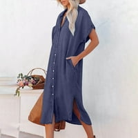 Odjeća za odmor za ženske modne modne ležerske košulje s kratkim rukavima haljina od kratkih rukava