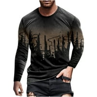 Rasprodaja muških majica Plus size, Muški modni Casual pulover s okruglim vratom s printom majica dugih rukava