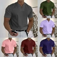 Muška poslovna majica za fitness kratkih rukava s izrezom u obliku slova u, opremljena uska bluza