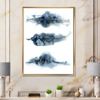 Sažetak oblaka tamnoplave boje V uokvireno slikanje platna Art Print