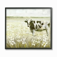 Krava na pašnjaku, zeleni krajolik, slika životinja, uokvirena zidna umjetnost iz studija