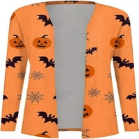 Halloween kardigan za žene duge rukave pletenje kardigana padaju otvoreni prednji kardigan džemperi prema gore
