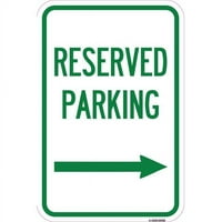 Znak u. Aluminijski znak - Rezervirano parkiranje i desna strelica