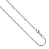 okrugli kabel od bijelog zlata 14k 1 inč + Podesivi Lanac ogrlica nakit pokloni za žene
