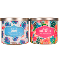 Glavne stanice soli i surfanja i svijetli hibiskus mirisni s 3-wick svijeća, oz., 2-pack