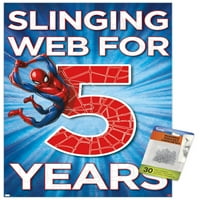 Zidni plakat Spider-Man - Sretan 5. rođendan s gumbima, 14.725 22.375