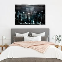 Wynwood Studio Cities and Skylines Wall Art Canvas Printins 'Excelsior Night' Svjetski gradovi - crni, bijeli