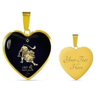 Ogrlica od 18k Zodiac Lev sa šarmom od srca od nehrđajućeg čelika 18-22