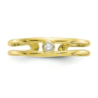Prsten od kubičnog cirkonija na nožnom prstu od žutog karatnog zlata