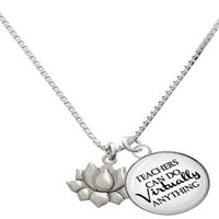 Oduševite nakit Silvertone Mali lotosovi cvjetna kupola učitelji mogu učiniti gotovo sve šarmne ogrlice