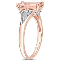 Zaručnički prsten od ružičastog zlata od 10 karata s morganitom od 10 karata i dijamantom od 10 karata