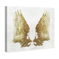 Wynwood Studio Fashion and Glam Wall Art Canvas ispisuje 'Zlatna krila svjetla' krila - zlato, bijelo