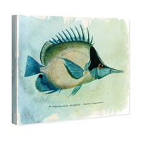 Wynwood Studio životinje zidne umjetničke platnene otiske morske životinje leptir ribe - plava, smeđa