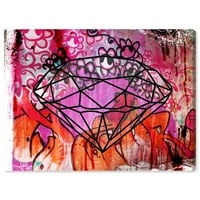 Studio za apstraktnu zidnu umjetnost mumbo ispisuje geometrijske otiske mumbo na platnu-ružičastu, narančastu