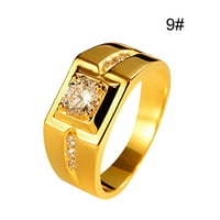 Džentlmenski temperament, pozlaćeni prsten od 24 karatnog zlata, muški dominantni prsten, zaručnički prsten za