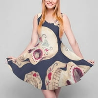 Lubanja ženska ljetna haljina mini sundess slatka swing tiskana