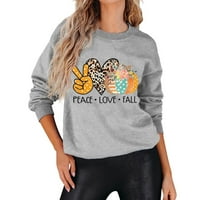 Volite jesen, volite bundevu, Leopard Print, Dan zahvalnosti, jesen-zima, donji dio, džemper s dugim rukavima,