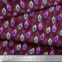 Tkanina za šivanje u ljubičastoj pamučnoj tkanini u obliku paunovog perja širine dvorišta