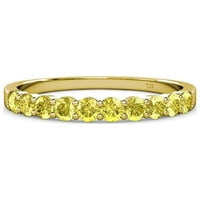 Žuti safirski kameni vjenčani pojas 0. ct tw u 18k žutom zlatu.size 6.5