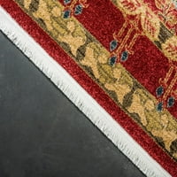 Jedinstveni tepih u Crvenoj tamnoplavoj boji 10' 6 16' 5 pravokutni obrub u boemskom stilu savršen je za dnevni