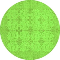 Moderni tepisi za sobe s okruglim presjekom u apstraktnoj zelenoj boji, promjera 8 inča