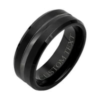 Crno siva središnja pruga parovi vjenčani bend titanium prstenovi