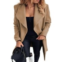 Abtel dame jakna Čvrsta boja nadmašuje kardigan kaput žene redovne fit uredske kapute khaki xl