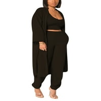 Ženska plus veličina pidžama odjeća Lady Dugi rukavi Kardigan vrhovi i vrhovi spremnika i hlače Odjeća za spavanje
