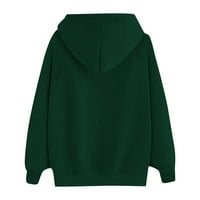Fatuov Crewneck Twichirt za žene dugi rukavi Slatki print Twishirts labave fit zeleni pulover vrhovi xxl