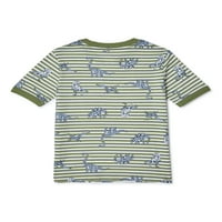 Djeca iz Ganimals Mali dječaci Ringer All-Over Printa majice kratkih rukava, veličine 4-10