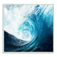 Stupell Industries Cresting Ocean Wave plava slika plava bez naplate umjetnosti Art Print Art, 13x19