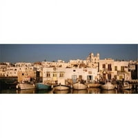 Panoramske slike čamca na obali otoka Paros, Kikladi, Grčka, ispis plakata s otoka Paros, 87769, ispis plakata