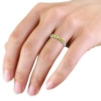 Zaručnički prsten od 0,5 karatnog žutog safira od 14 karatnog bijelog zlata