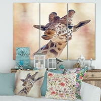 Izbliza portret žirafe slika slika umjetnički tisak na platnu