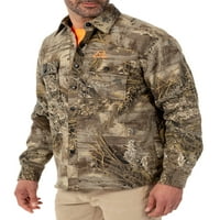 Mahovina hrast i muška flanelska jakna s prošivenom košuljom