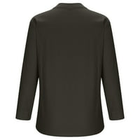 Patlollav plus veličina ženskog zazor, ljetne košulje žene s V-izrezom dugi rukavi labavi gumb tunike bluza