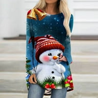 Hanas vrhovi modne žene jeseni i zimski tiskani pulover dugih rukava casual vrhovi bijeli s