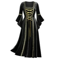 Wendunide haljina s dugim rukavima za ženske haljine plus veličine kvadratne ovratnike patchwork zavoja dugih