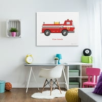 Stupell crveno vatrogasno vozilo prijevoz vozila galerija slika omotano platno tiskanje zidne umjetnosti