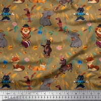 Soimoi Rayon tkanina cvjetna, kugla i životinje, crtani tisak tkanine po dvorištu široko