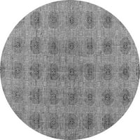 Moderni prostirke za sobe okruglog oblika s apstraktnim uzorkom u sivoj boji, promjera 8 inča