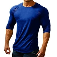Muške košulje Proljeće i ljeto Nova ležerna obična majica s okruglim vratom dugih rukava opremljena majica za