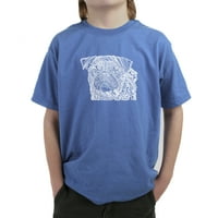 Majica s natpisom pop art za dječake - lice mopsa
